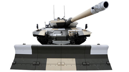 Der Prototyp f&uuml;r den Leopard-2-Panzer auf einer Ausstellung...