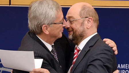 Das Duell: Jean-Claude Juncker (l.) und Martin Schulz (r.)