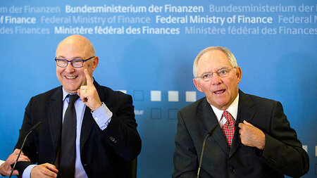 Sparen kein Selbstzweck: Finanzminister Frankreichs und der BRD,...