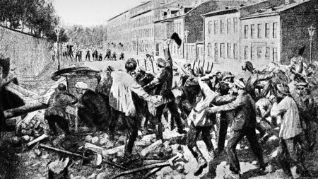 Juli 1914 in Petersburg: Barrikadenkampf im Stadtteil Wyborger S...