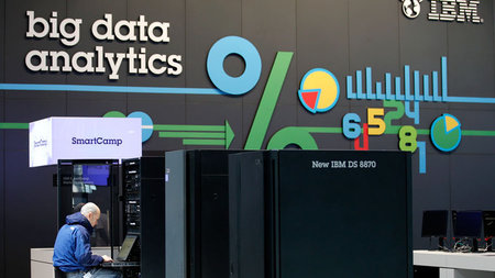 Stand des IBM-Konzerns auf der Messe CeBIT in Hannover, 9.3.2014