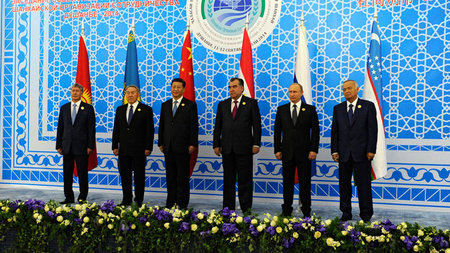 Weltpolitischer Faktor: Die Staatschefs Kirgisiens, Kasachstans,...