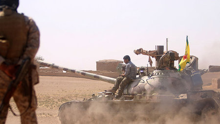 Kurdische YPG-Einheiten am 30. August nach K&auml;mpfen mit IS-M...