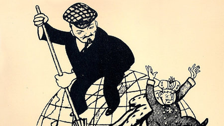 »Genosse Lenin säubert die Erde von Unrat.« Plakat 1920