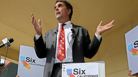 Venture-Kapitalist Tim Draper (oben) erkl&auml;rt Journalisten, ...