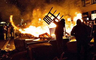 Barrikadenkampf am Donnerstag abend in Kopenhagen