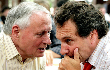 Maschinisten der Parteifusion: Oskar Lafontaine und Klaus Ernst ... Maschinisten der Parteifusion: Oskar Lafontaine und Klaus Ernst ...