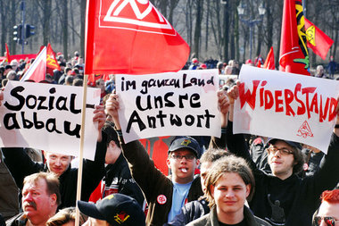 Junge Gewerkschafter mit klarer Ansage am Freitag in Berlin