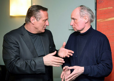 Wecker (l) und Drewermann bei der Preisverleihung