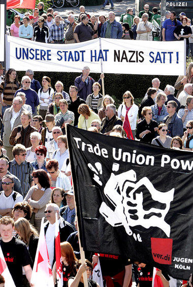 Antifaschistische Demonstranten am Dienstag in Dortmund