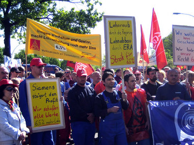 Am Freitag gingen die Berliner NSN-Beschäftigten noch für mehr G...