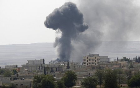 Unter IS-Beschuss: Die nordsyrische Stadt Ain Al-Arab (Kobani) a...