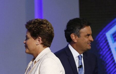 Die Kandidaten der Stichwahl Dilma Rousseff und Aecio Neves hier... Die Kandidaten der Stichwahl Dilma Rousseff und Aecio Neves hier...