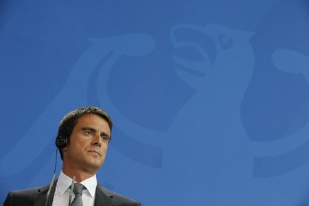 Frankreichs Regierungschef Manuel Valls beim Besuch im Kanzleram...