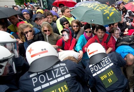Viele Akademiebesucherinnen sind auch bei Blockupy aktiv. Auf de...