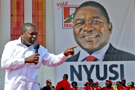 Filipe Nyusi am Sonntag auf der Wahlkampfabschlussveranstaltung ... Filipe Nyusi am Sonntag auf der Wahlkampfabschlussveranstaltung ...