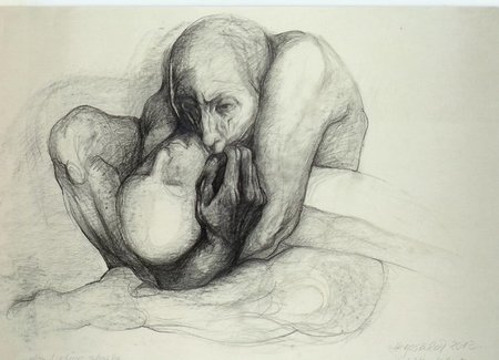 »Als Nadine starb. Hommage à Käthe Kollwitz« (2012, Graphit, 73 ... »Als Nadine starb. Hommage à Käthe Kollwitz« (2012, Graphit, 73 ...