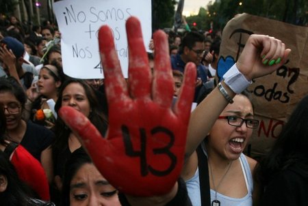 Demonstration für die vermissten Studenten in Mexiko-Stadt am Mi...