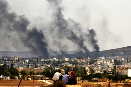 Kobani im Blick: Kurden in der türkischen Provinz Sanliurfa verf...