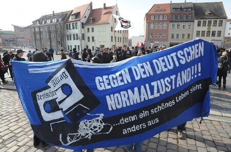 Antifaschistische Demo in Merseburg im März 2013 anlässlich des ...