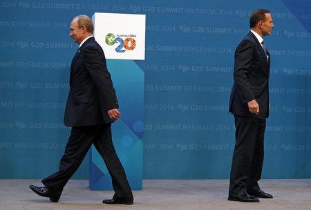 Kühler Empfang beim G-20-Gipfel: Russlands Präsident Wladimir Pu...