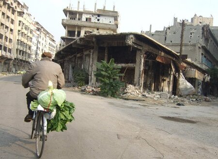 Überleben im Krieg: Zerstörte Häuser in der Altstadt von Homs