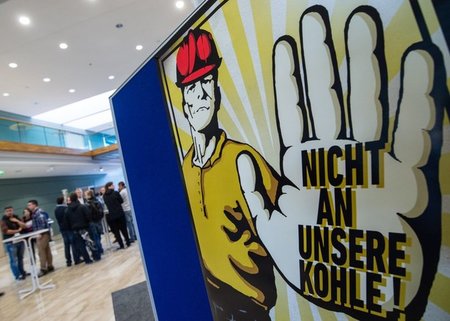 Plakt zum Aktionstag der Industriegewerkschaft Bergbau, Chemie, ...