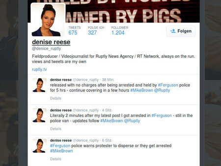 Berichte in eigener Sache: Twitter-Seite von Denise Reese