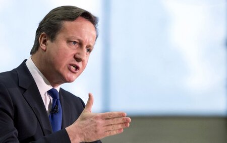 David Cameron am Freitag bei seiner Rede in Rocester David Cameron am Freitag bei seiner Rede in Rocester