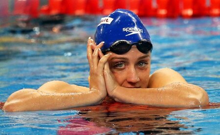 Mireia Belmonte nach ihrem zweiten Weltrekord binnen 45 Minuten