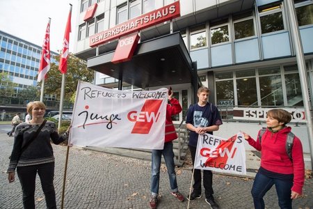 Der DGB ließ sein Gewerkschaftshaus in Berlin nach einer Besetzu...