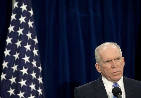 CIA-Chef John Brennan auf einer Pressekonferenz im Hauptquartier...