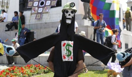 Der Gipfel in Lima wurde von Protesten wie dem "Klimamarsch" am ...
