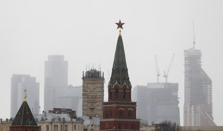 Kapitalistische Landnahme: Skyline von Moskau (April 2012)