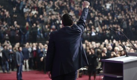 Alexis Tsipras auf dem Syriza-Parteitag am Sonnabend in Athen Alexis Tsipras auf dem Syriza-Parteitag am Sonnabend in Athen