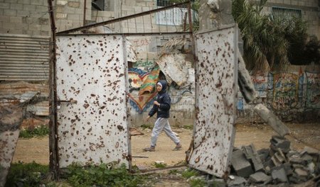 Im Krieg von Israel zerstörtes Haus in Gaza-Stadt