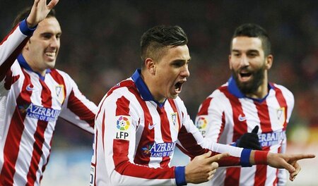 Golazo! Jose Gimenez (m.) bejubelt sein Tor gegen Real Madrid