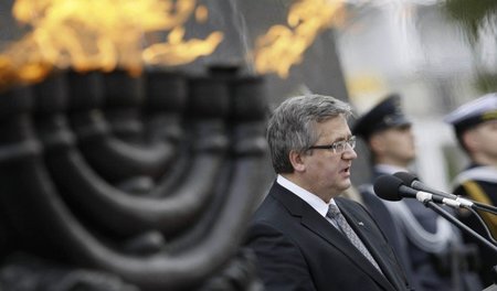Geübter Redner: Polens Präsident Bronis&amp;#322;aw Komorowski z...