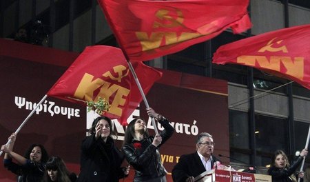 Athener Versammlung der KKE kurz vor der Wahl: Auch die Kommunis...