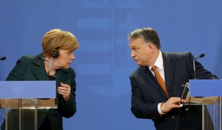 Bundeskanzlerin Angela Merkel und Ungarns Premierminister Viktor... Bundeskanzlerin Angela Merkel und Ungarns Premierminister Viktor...
