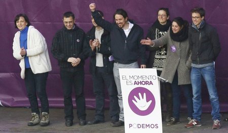»Podemos«-Vertreter zeigten sich am Samstag in Madrid kämpferisc...