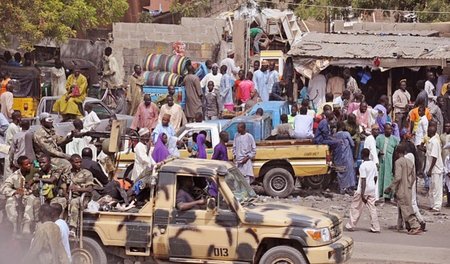 Maiduguri, Hauptstadt des nigerianischen Bundesstaates Borno, am...