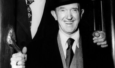 Laurel (vorne) und Hardy 1952 Laurel (vorne) und Hardy 1952