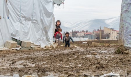 Flüchtlingslager in der Bekaa-Ebene im Libanon
