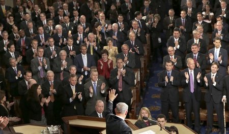 Gut orchestriert: Israels Premier Netanjahu lässt sich im US-Kon...