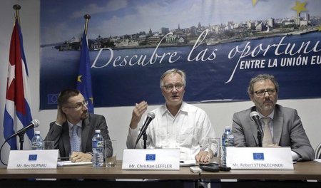 Pressekonferenz nach den Verhandlungen Kuba - EU am Donnerstag i...