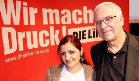 Ralf Michalowsky (rechts) mit Özlem Demirel. Beide waren im Juni...