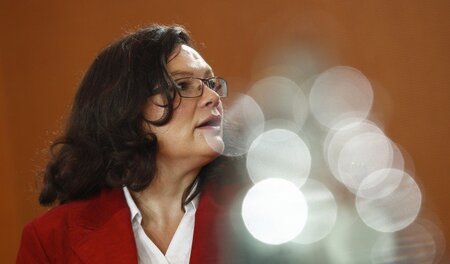 Andrea Nahles sieht die Bundesregierung auf einem guten Weg, gib...