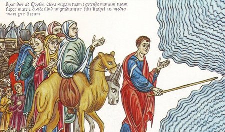 Moses führt das aus ägyptischer Knechtschaft befreite Volk Israe...