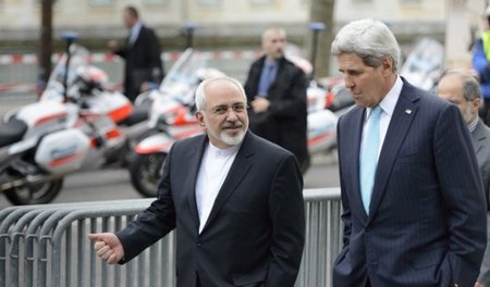 Immer noch Redebedarf: Der iranische Außenminister Mohammed Dsch...